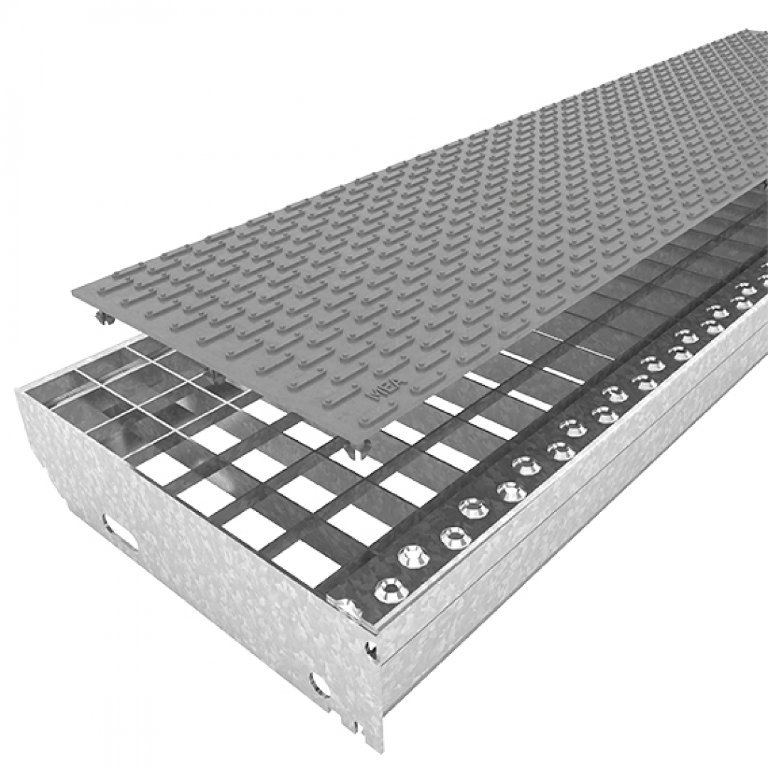 MEAfloor anti-skid R11 grating support studded approx. 800x200 mm gray - Kopie - Kopie